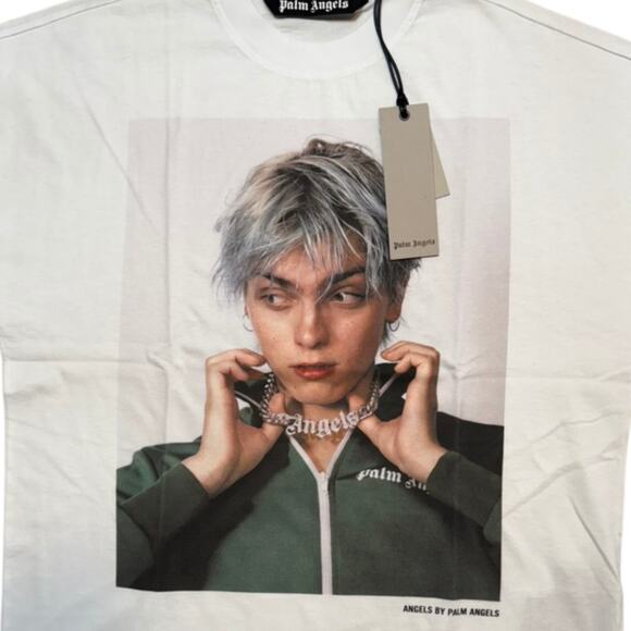 Palm Angels x David Sims Oversized Photo Print T-Shirt XS White Black NWT - Picture 4 of 7